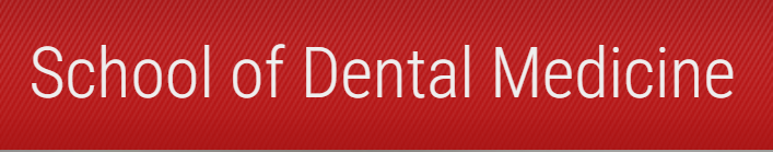 School of Dental Medicine text on red banner header